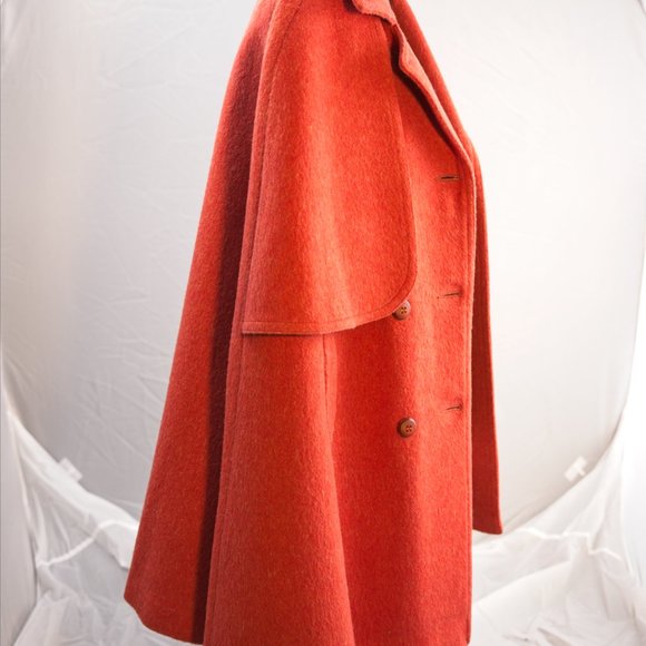 60s Davis of Boston Burnt Orange Cape Jacket - Picture 3 of 7